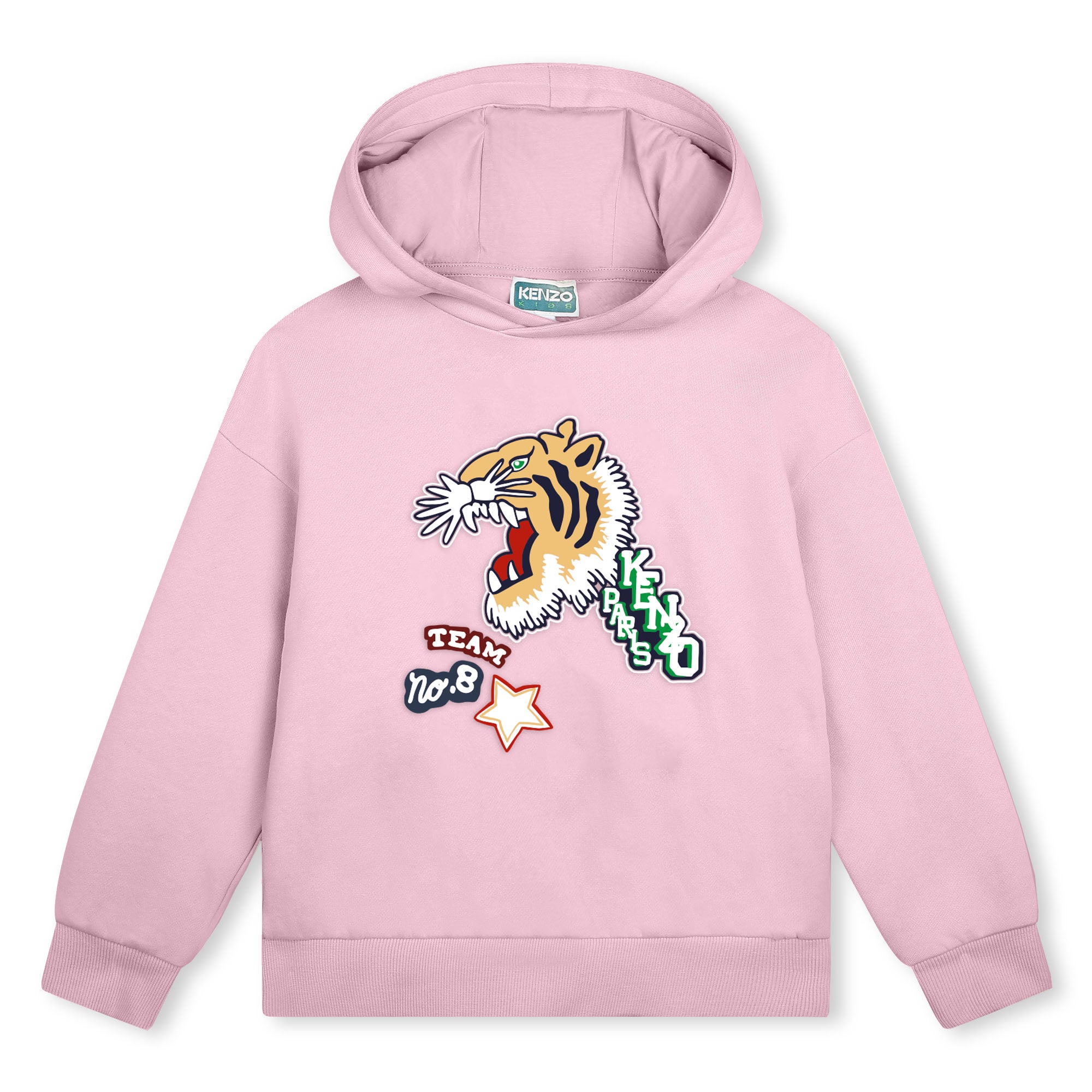 Girls Pink Printed Cotton Sweatshirt