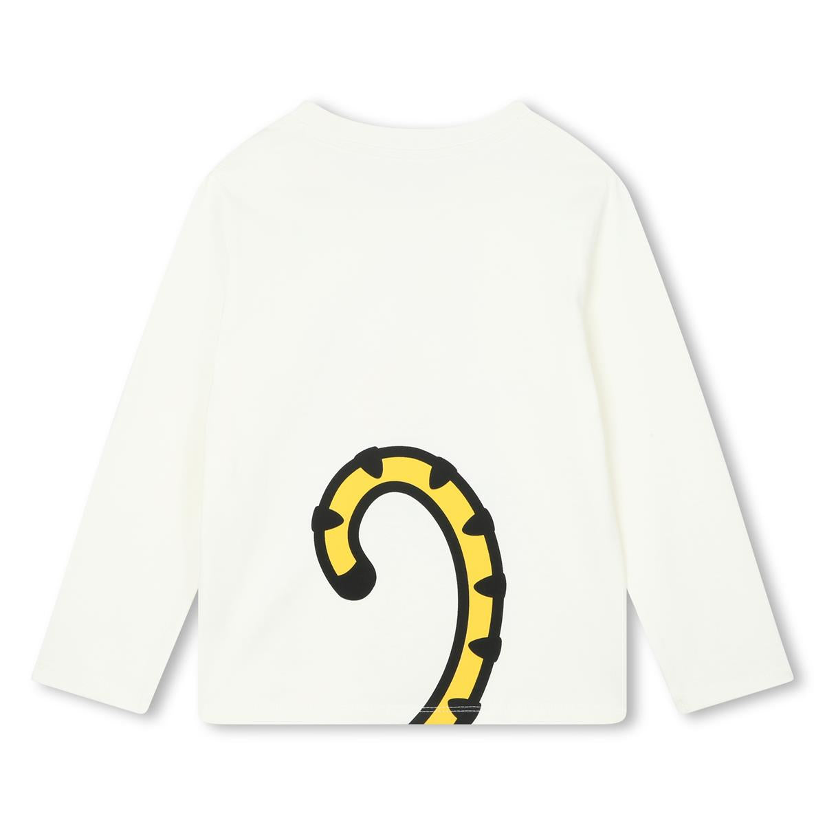 Girls White Logo Cotton T-Shirt
