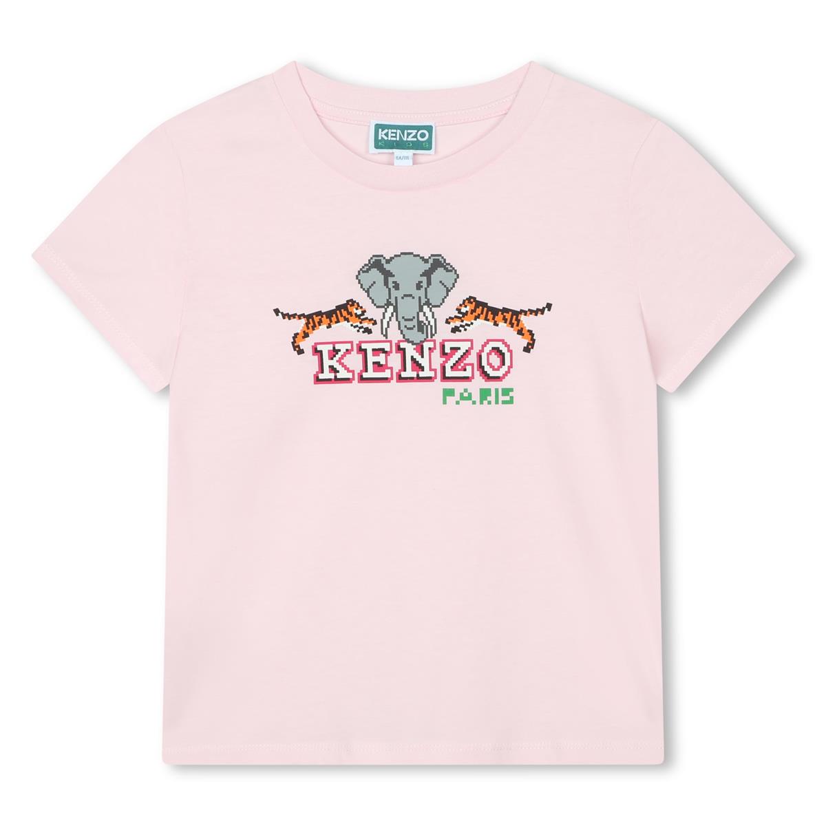 Girls Pink Logo Cotton T-Shirt