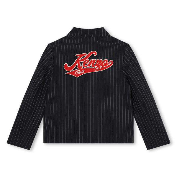 Girls Black Stripes Suit