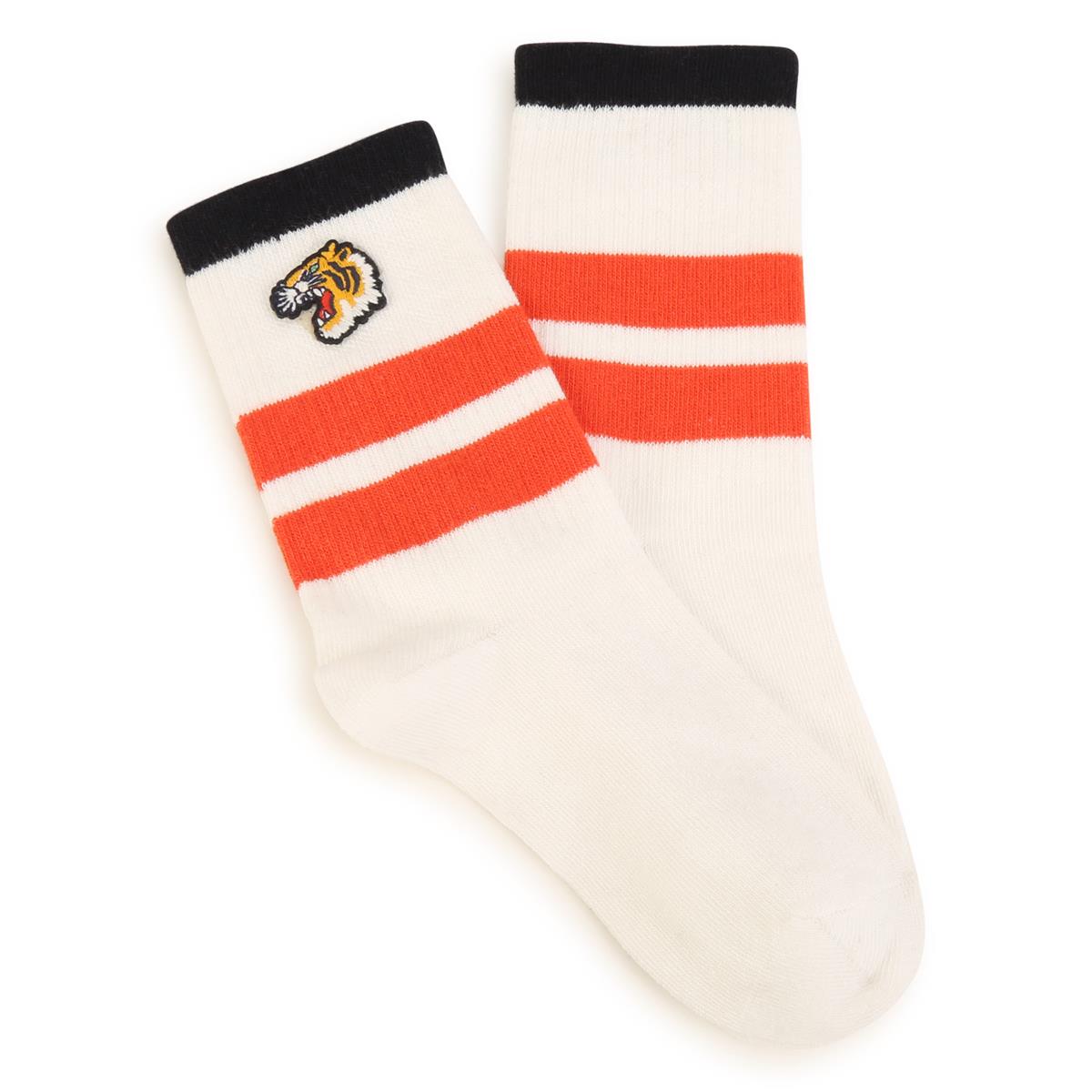 Boys & Girls White Logo Socks