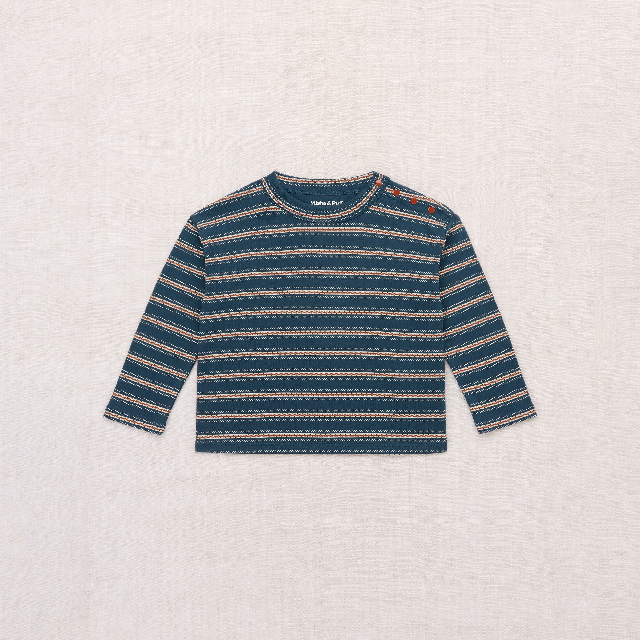 Boys & Girls Blue Stripes Cotton T-Shirt