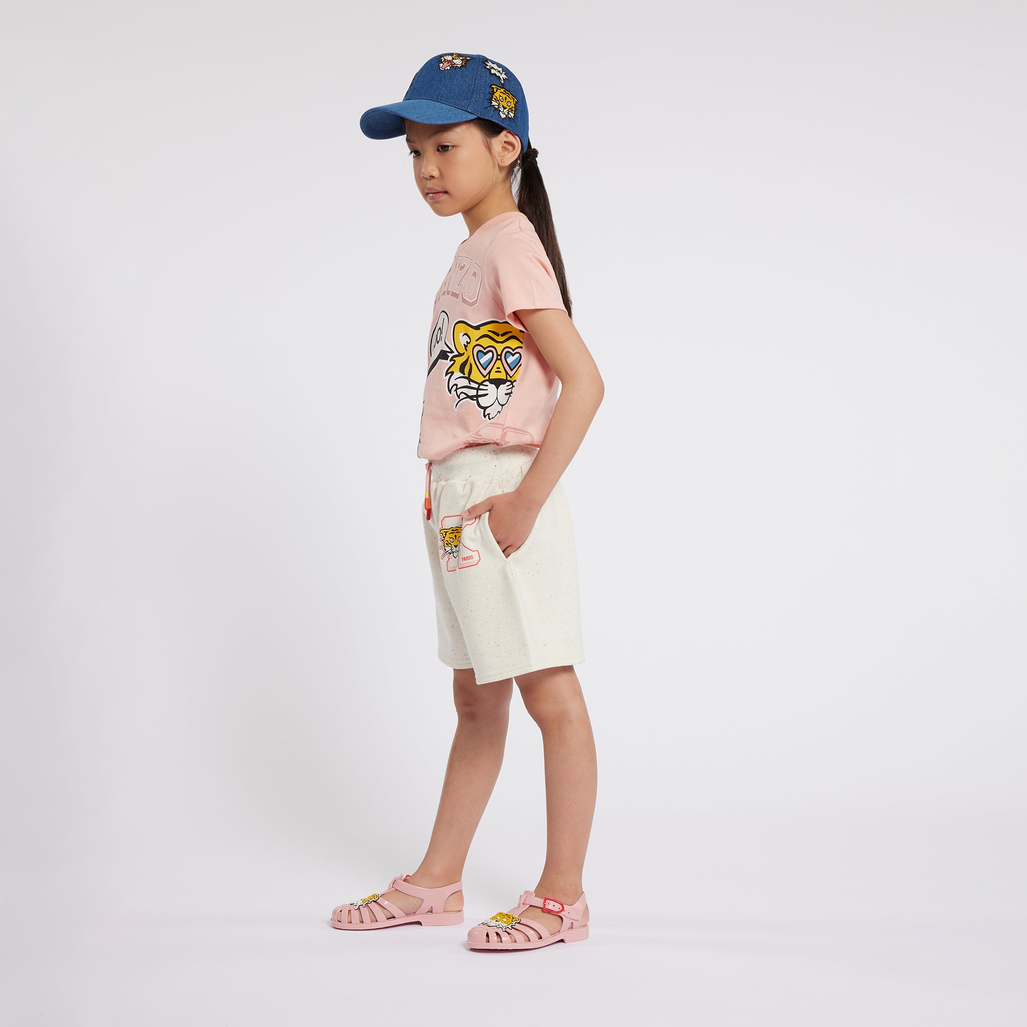 Girls Ivory Cotton Shorts