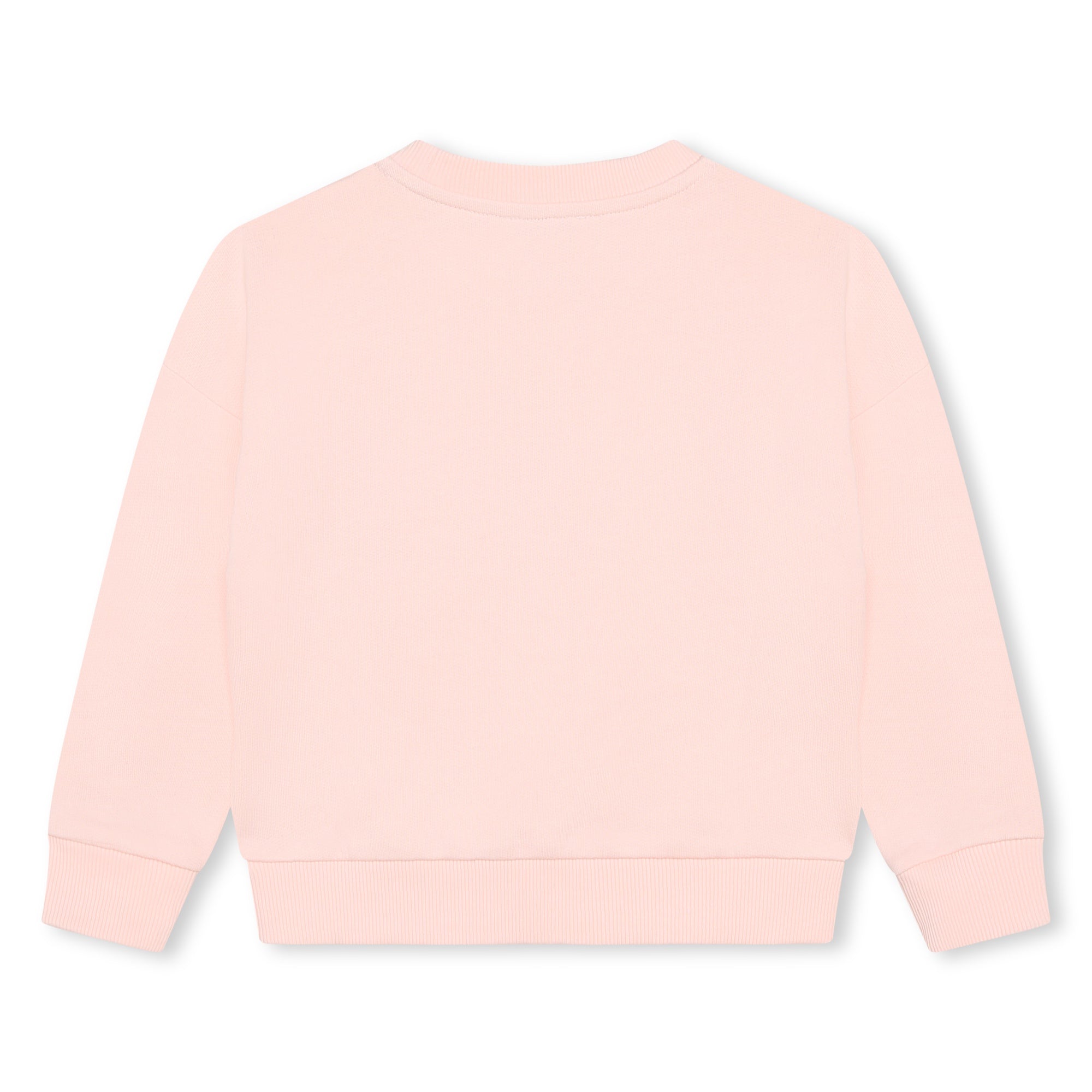 Girls Pink Logo Cotton Sweatshirt