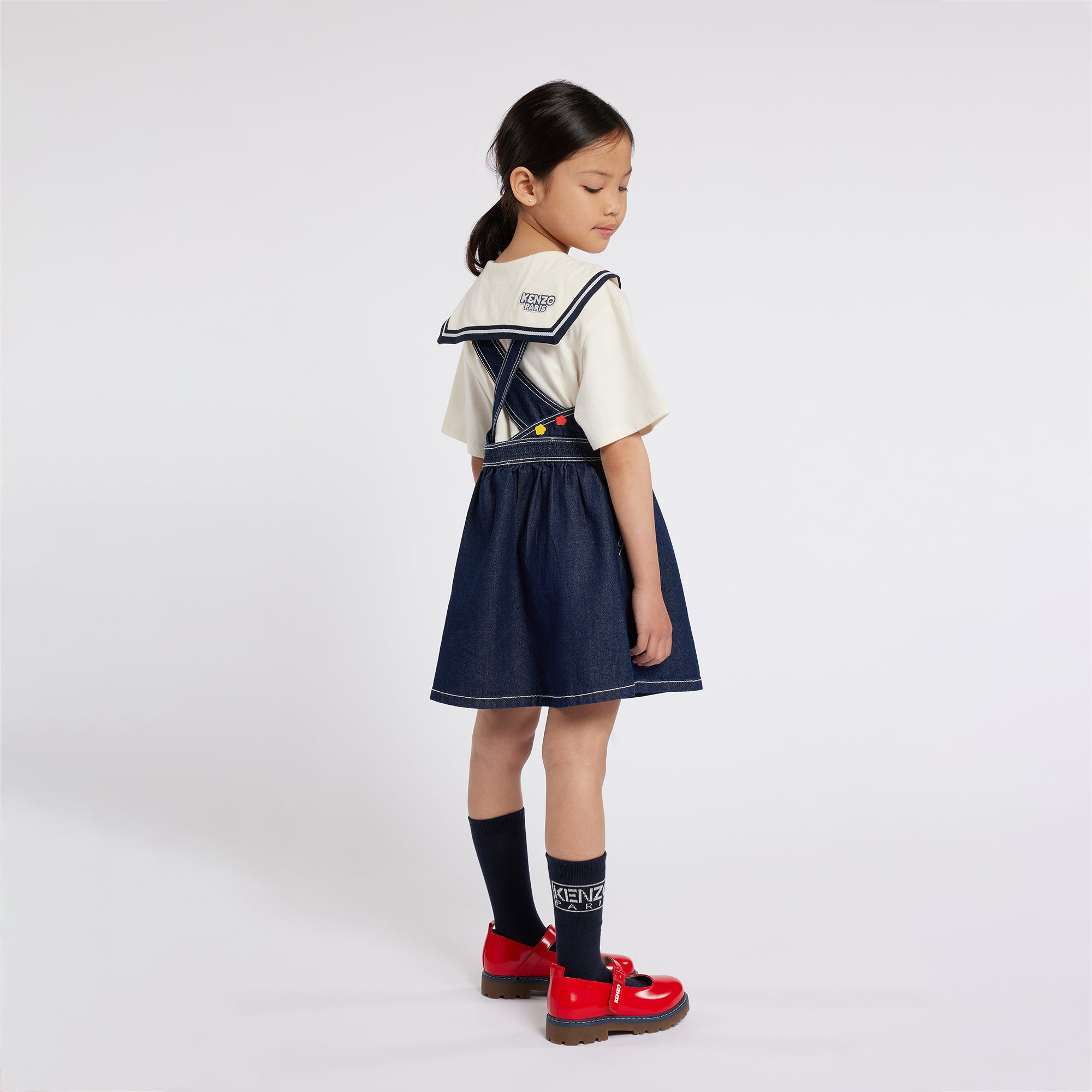 Girls White Cotton T-Shirt