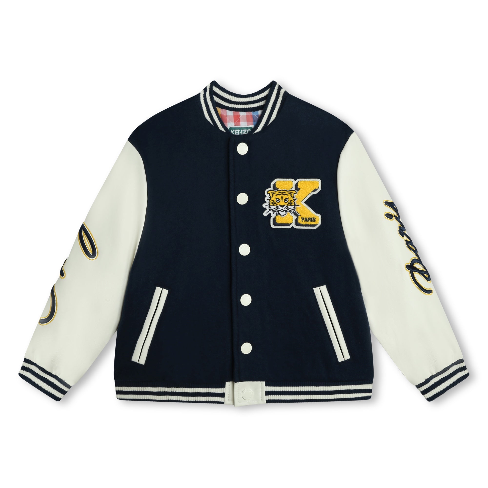 Boys Navy Wool Baseball Jacket