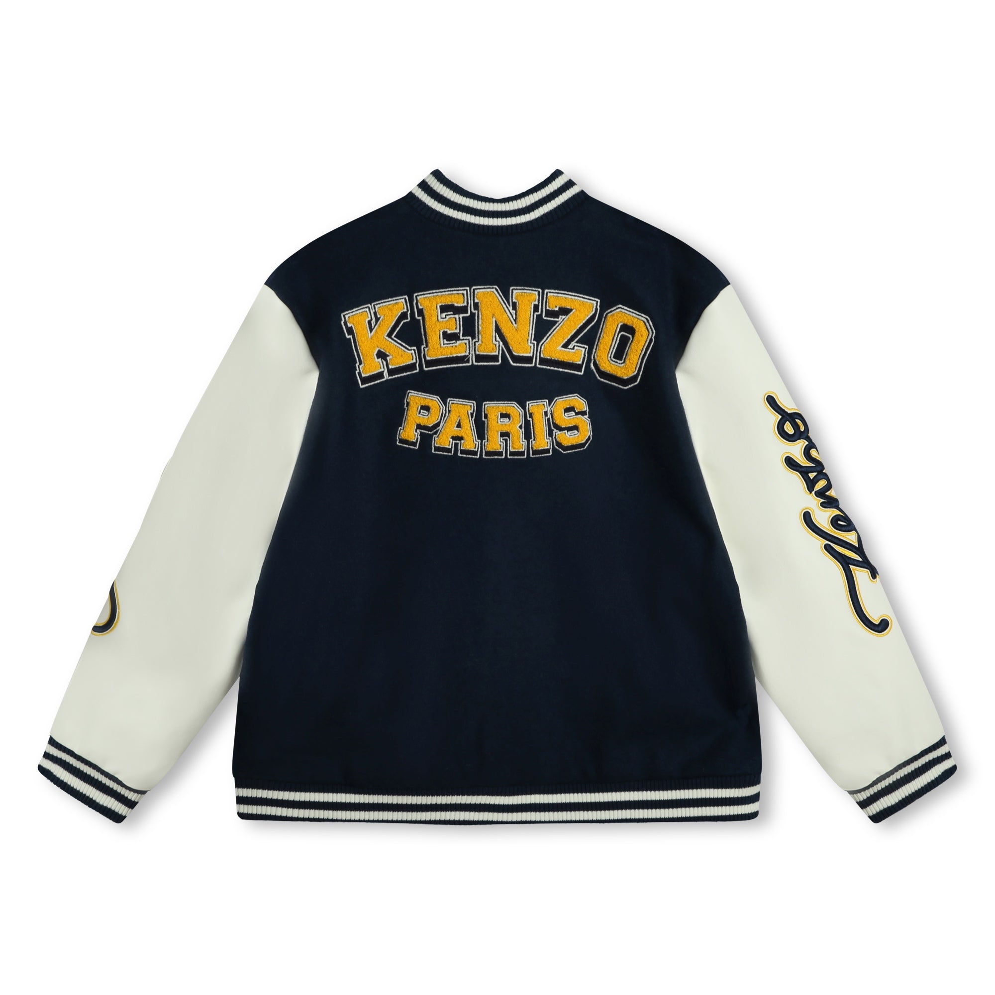 Boys Navy Wool Baseball Jacket