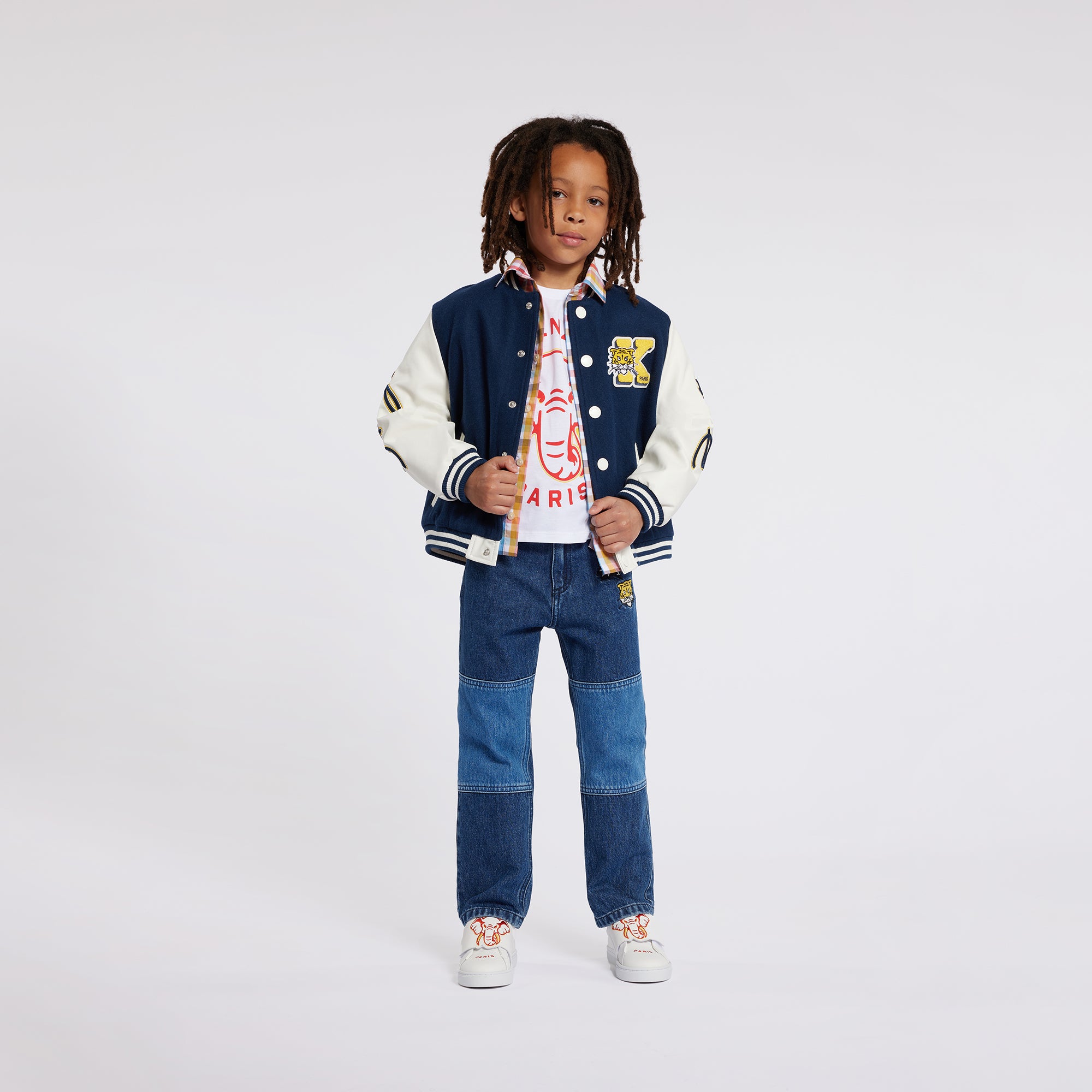 Boys Navy Wool Baseball Jacket