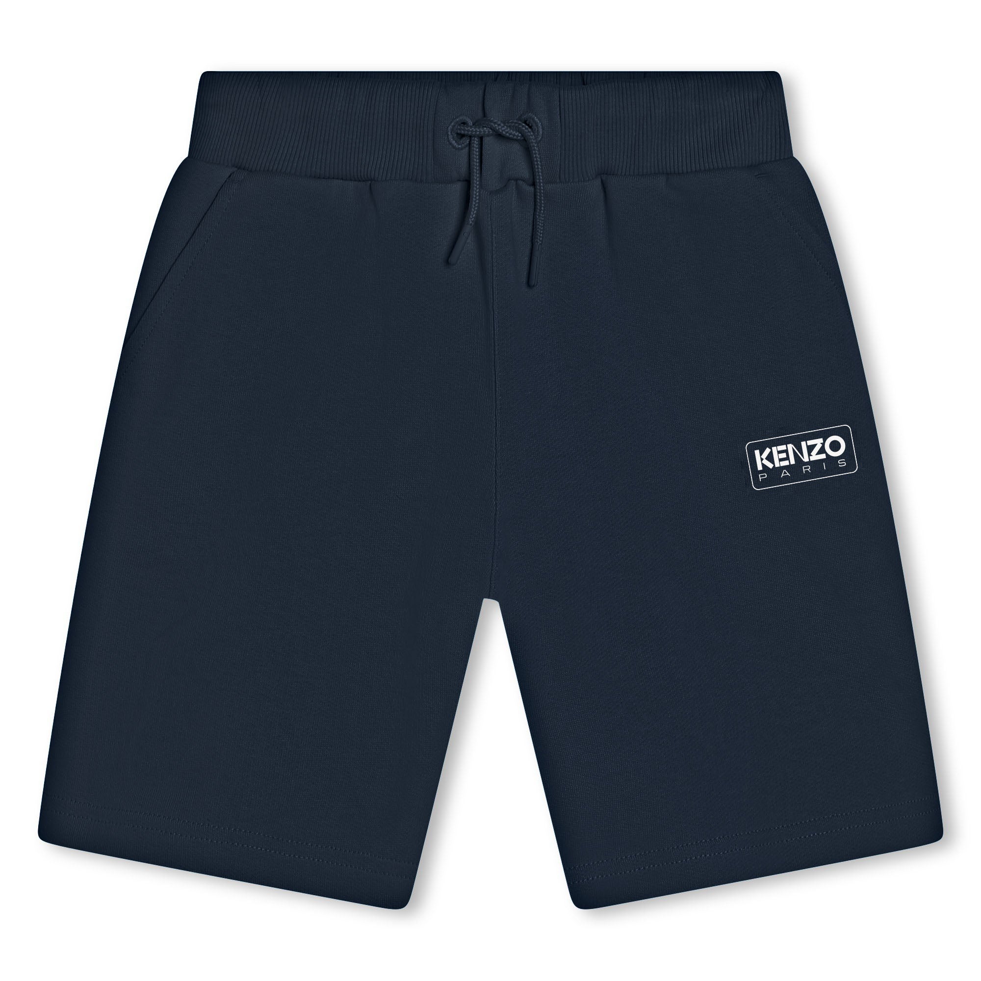 Boys Navy Logo Cotton Shorts