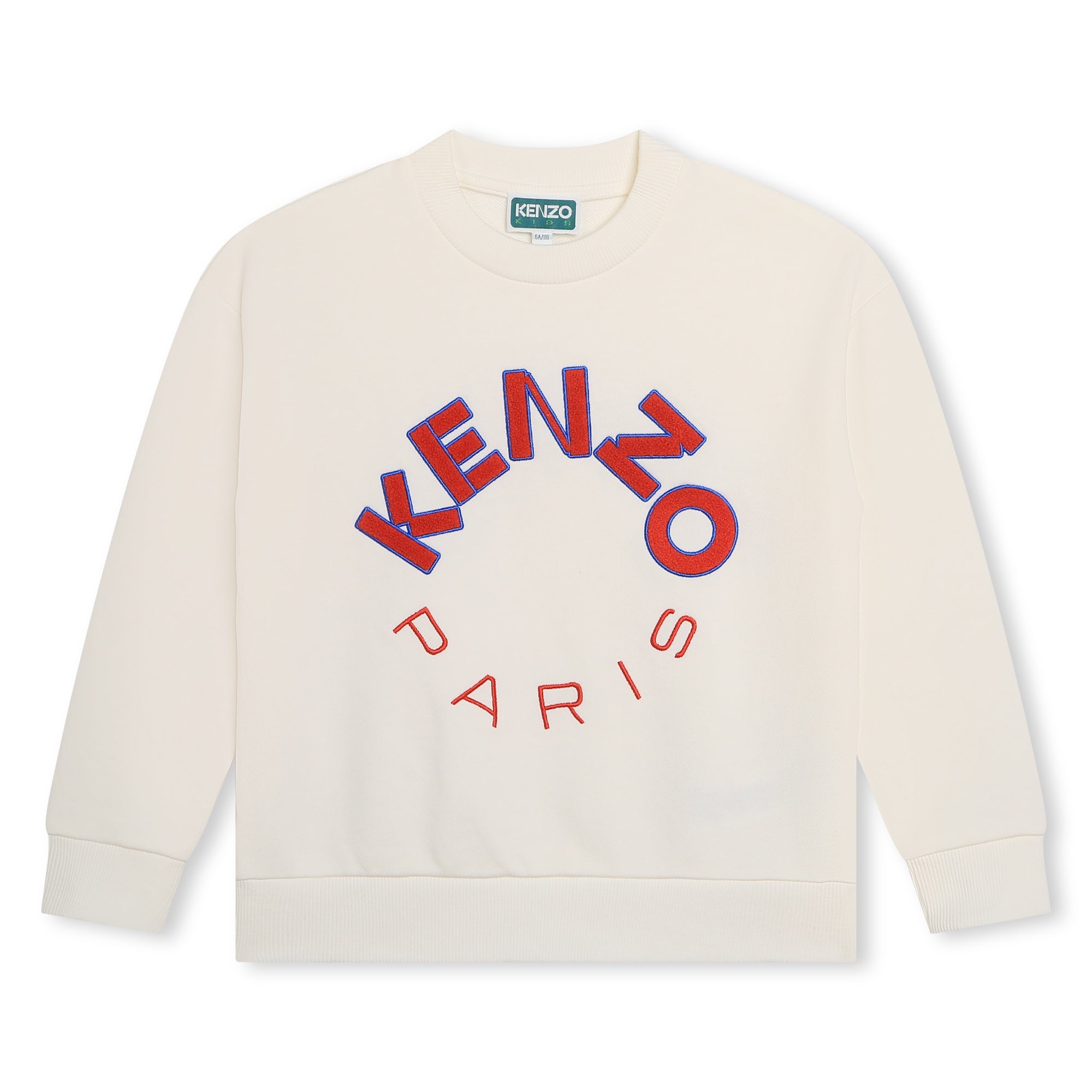 Boys & Girls White Logo Cotton Sweatshirt