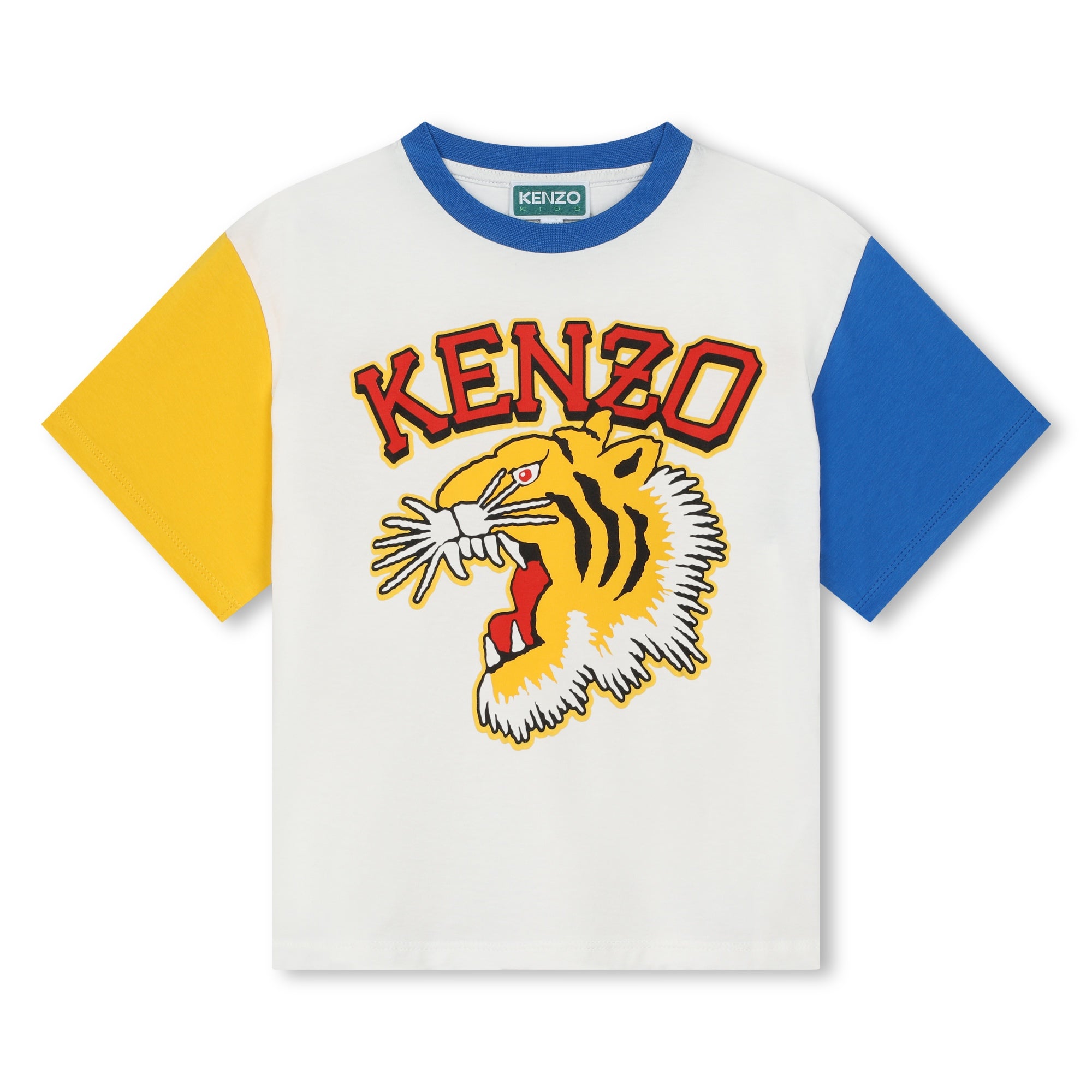 Boys White Tiger Cotton T-Shirt