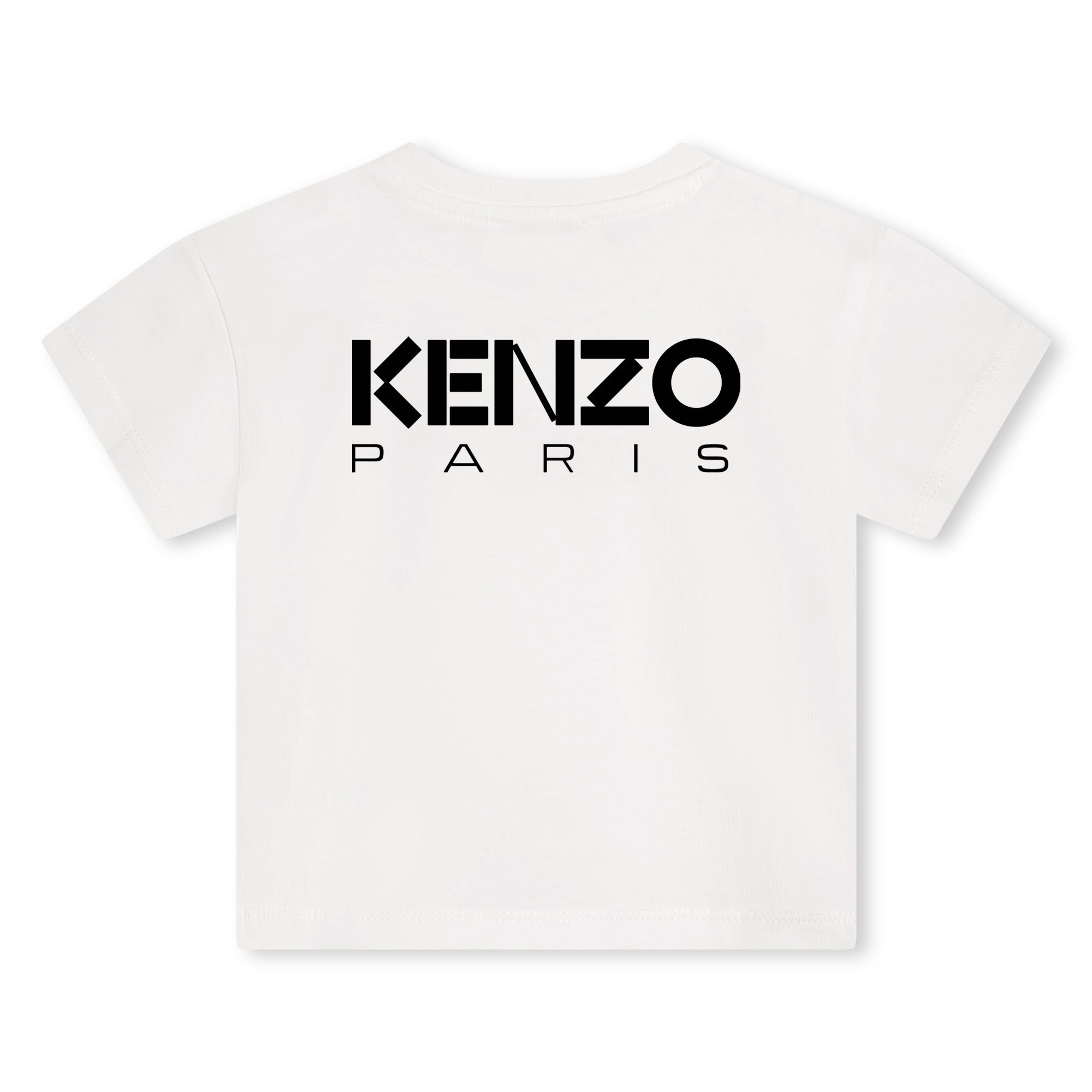 Girls White Printed Cotton T-Shirt