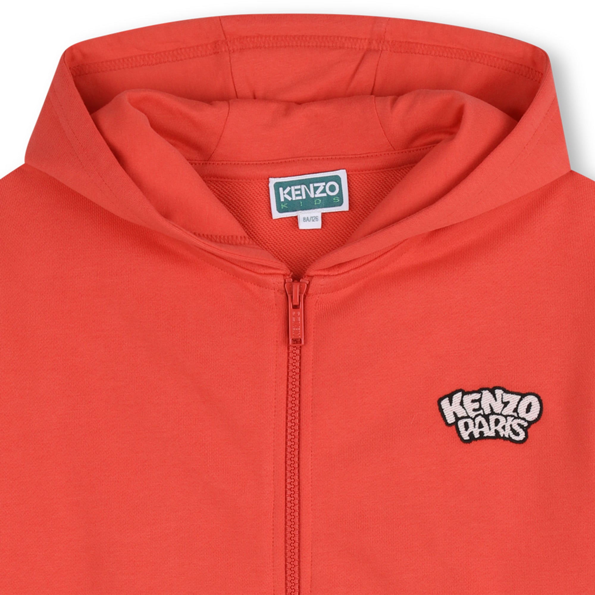Boys & Girls Red Cotton Zip-Up Top