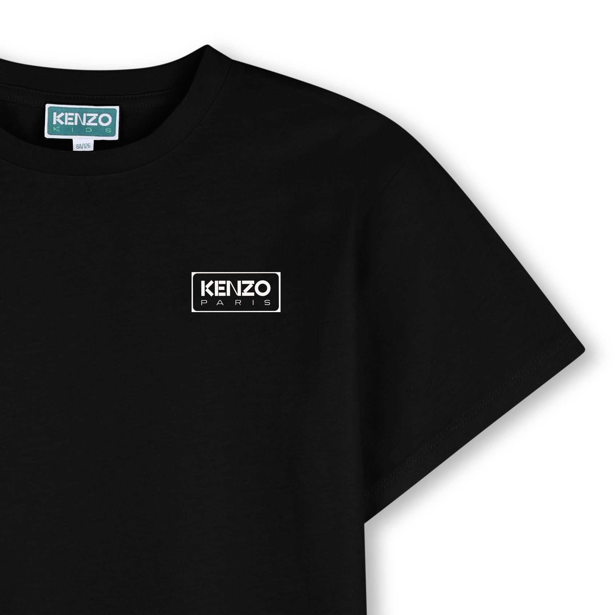 Boys & Girls Black Logo Cotton T-Shirt