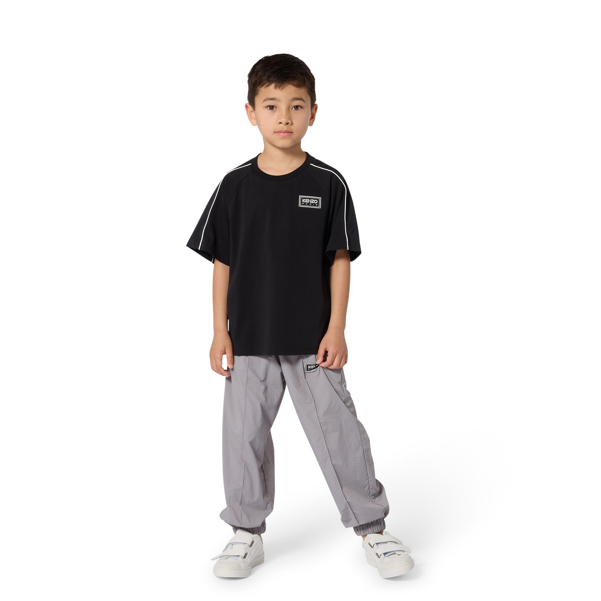 Boys Grey Check Trousers