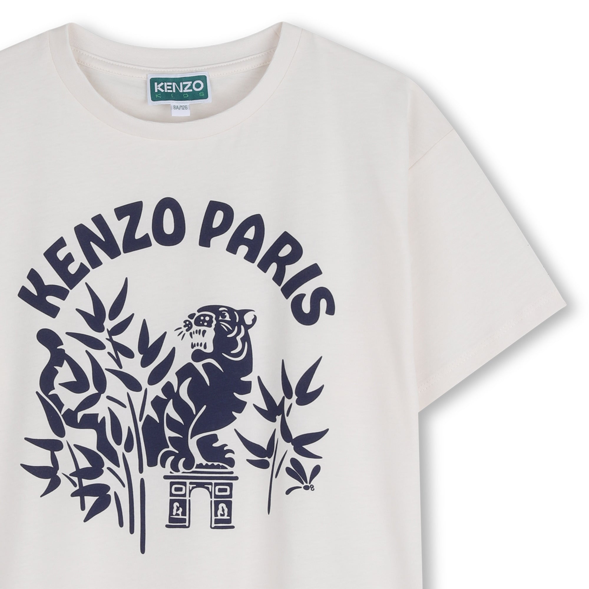 Boys & Girls White Printed Cotton T-Shirt