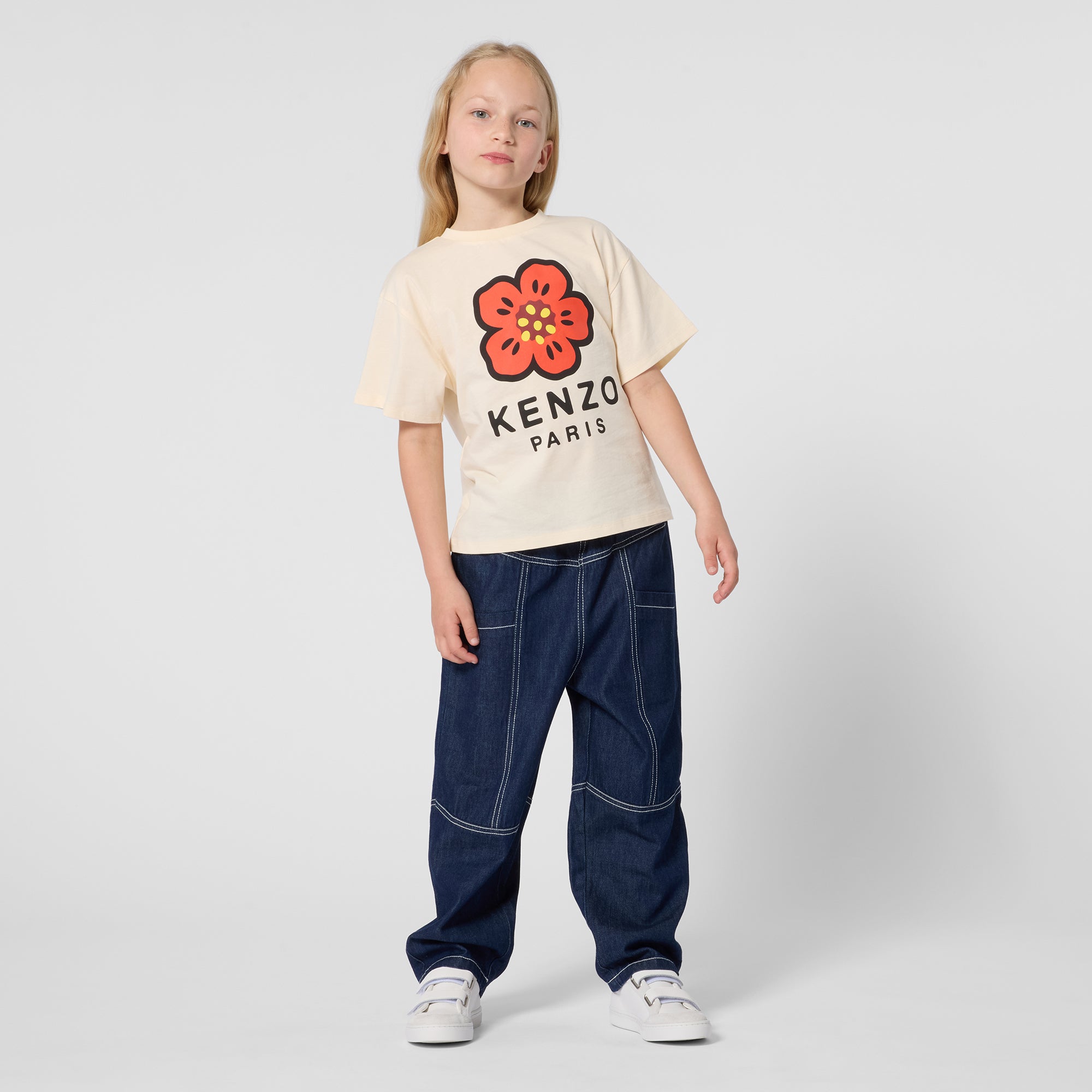 Boys & Girls Light Yellow Printed Cotton T-Shirt