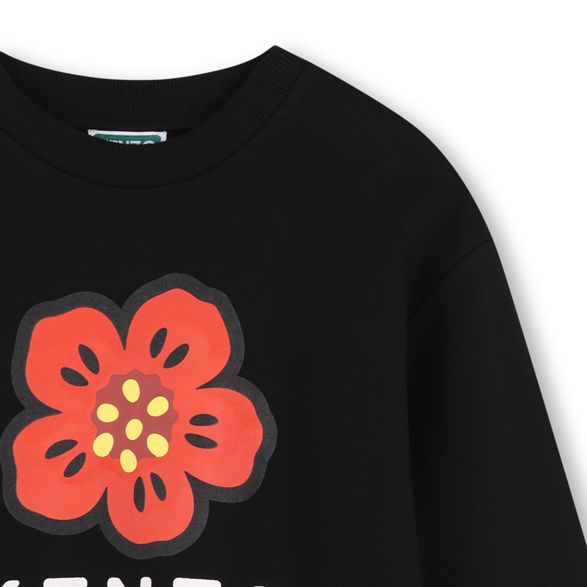 Sweat-shirt en coton imprimé noir pour fille