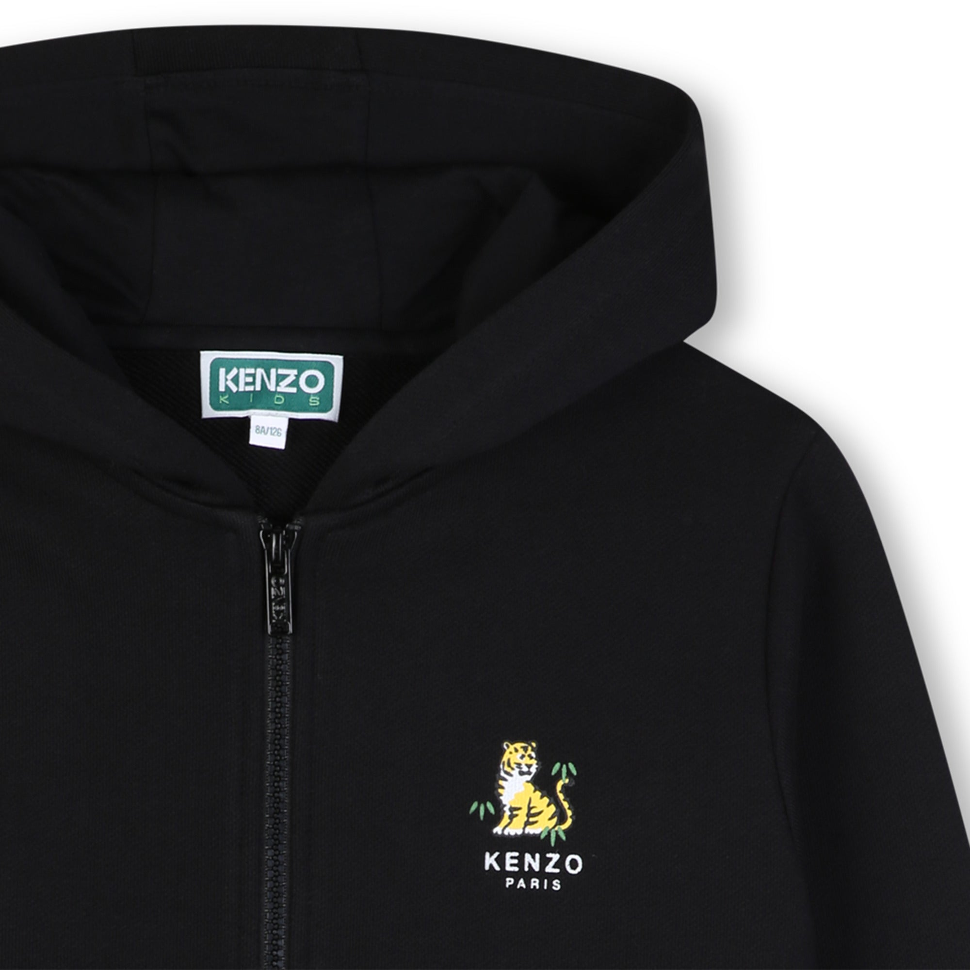 Haut zippé en coton noir pour garçons et filles