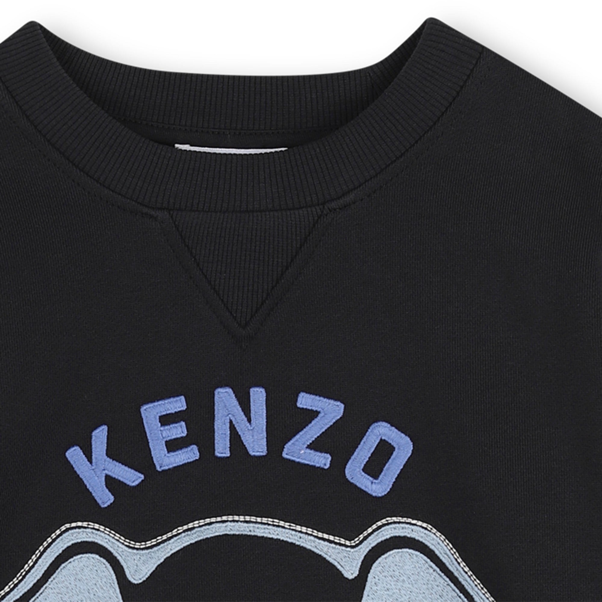 Sweat-shirt en coton brodé d'éléphants noirs pour garçons et filles