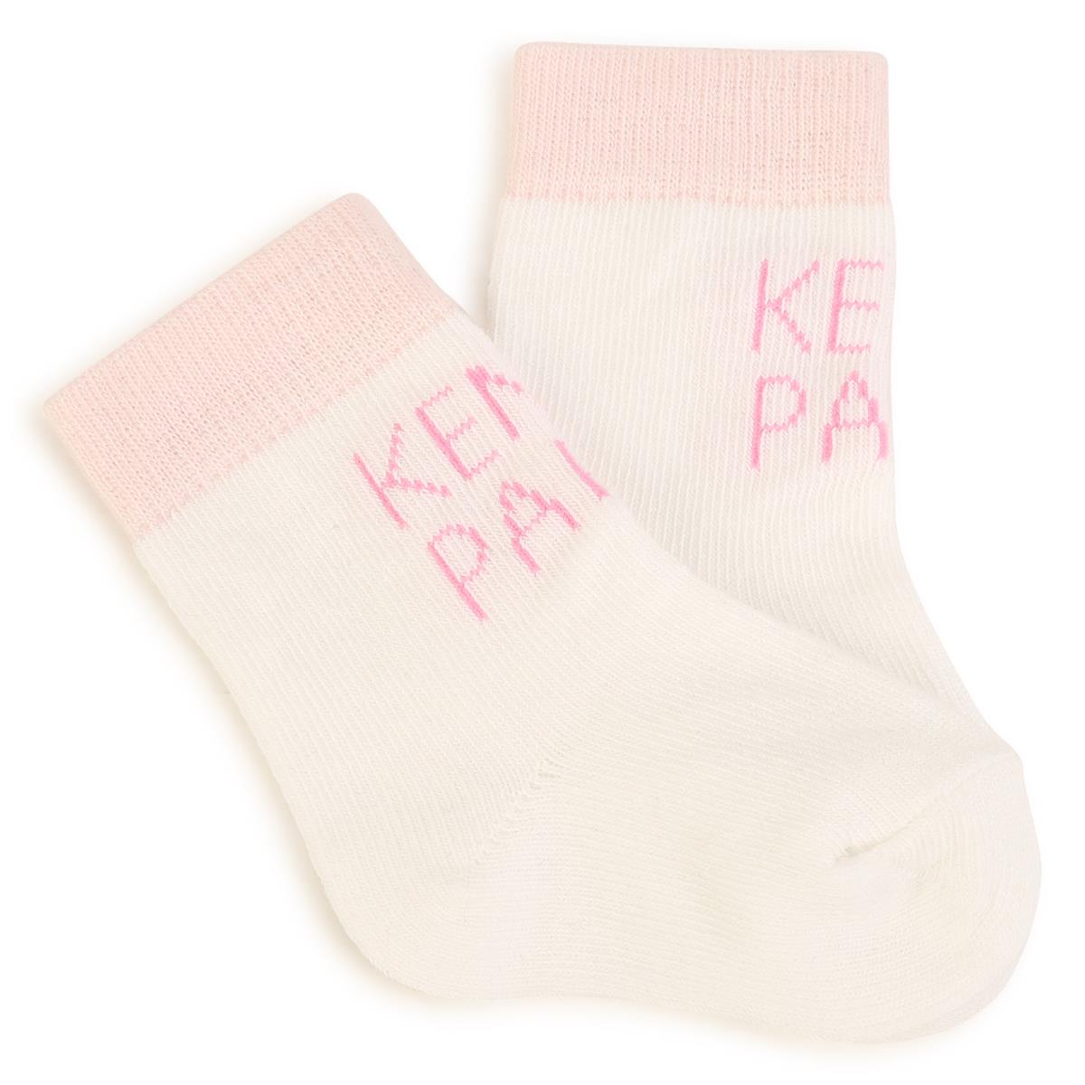 Baby Girls Pink Logo Cotton Socks(2 Pack)