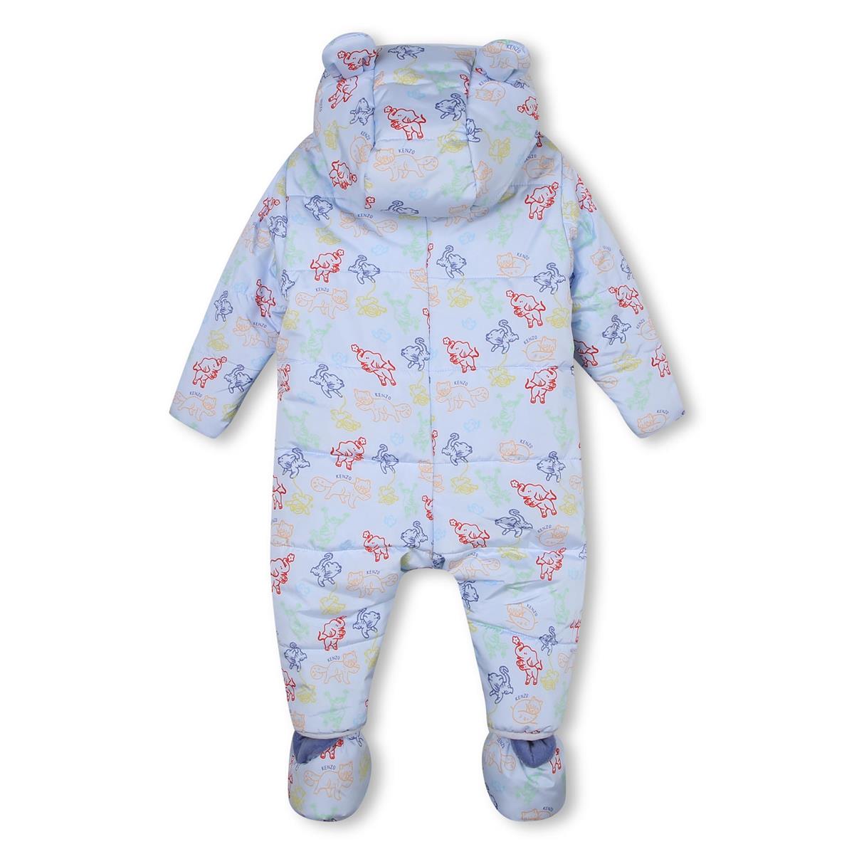 Baby Boys Pink Floral Padded Babysuit