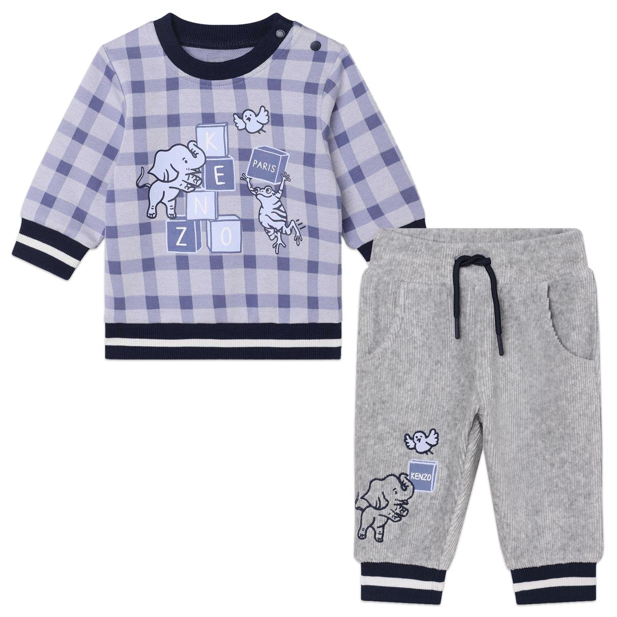 Baby Boys Blue Check Set