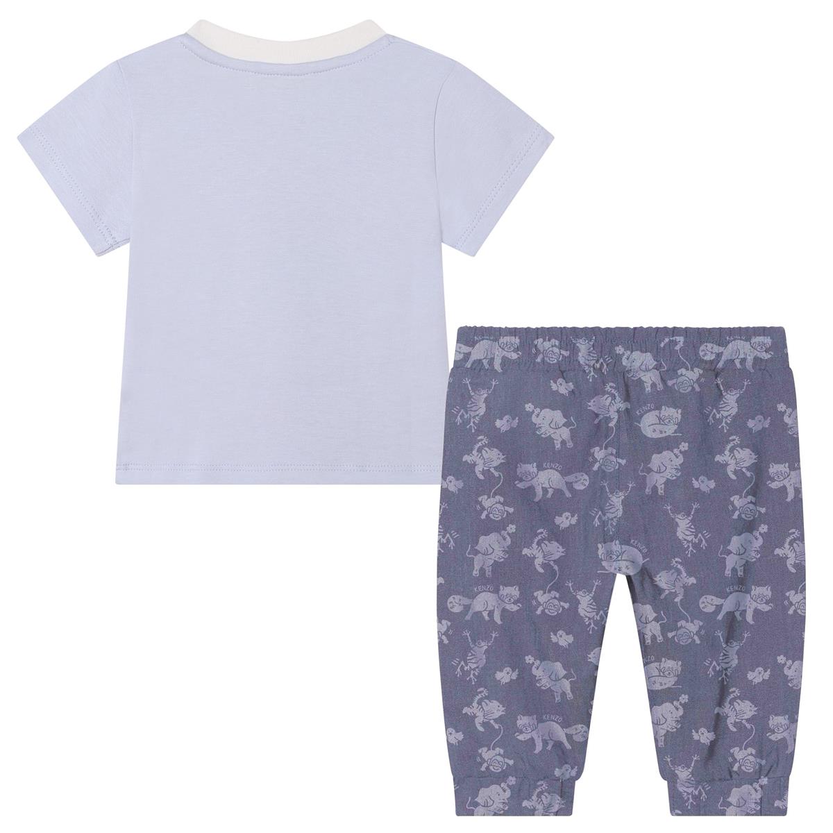 Baby Boys Blue Logo Cotton Set