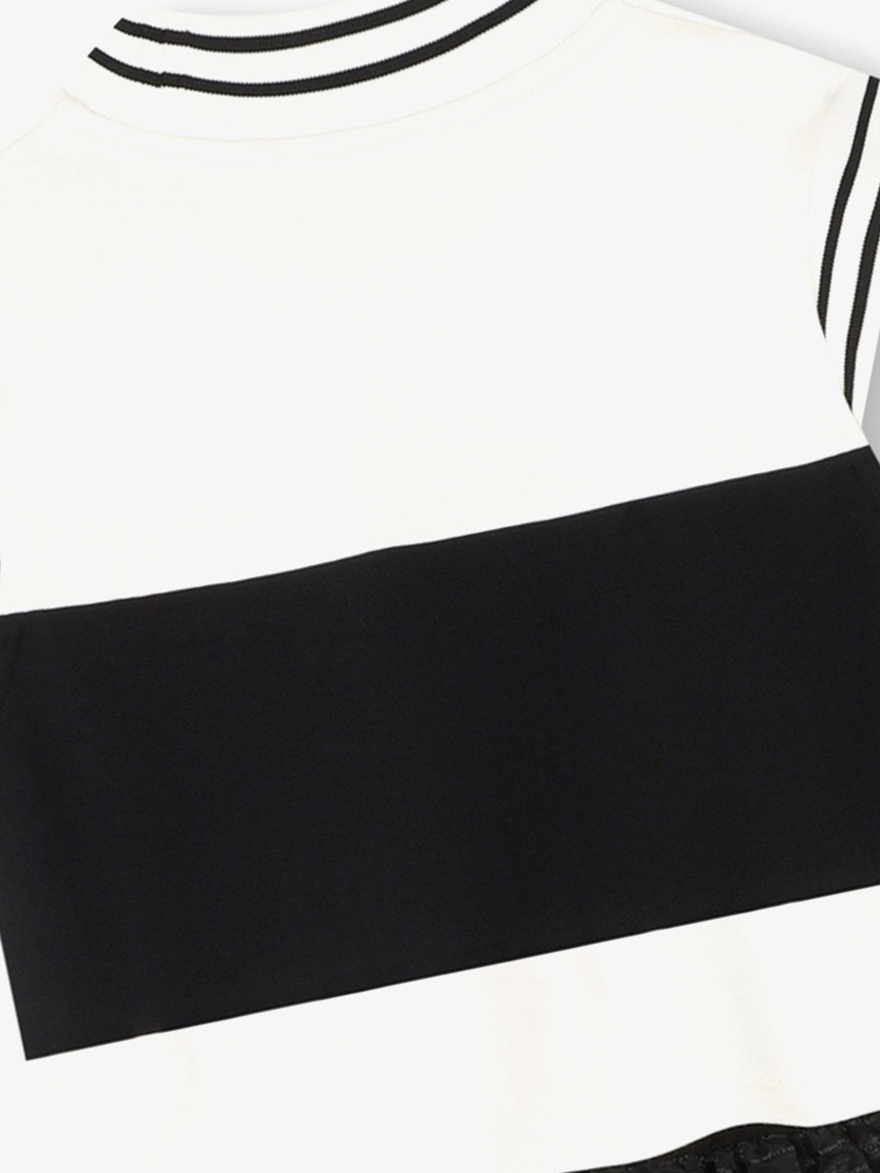 Karl Lagerfeld Girls Mixed Fabric Milano Dress in Multicolour