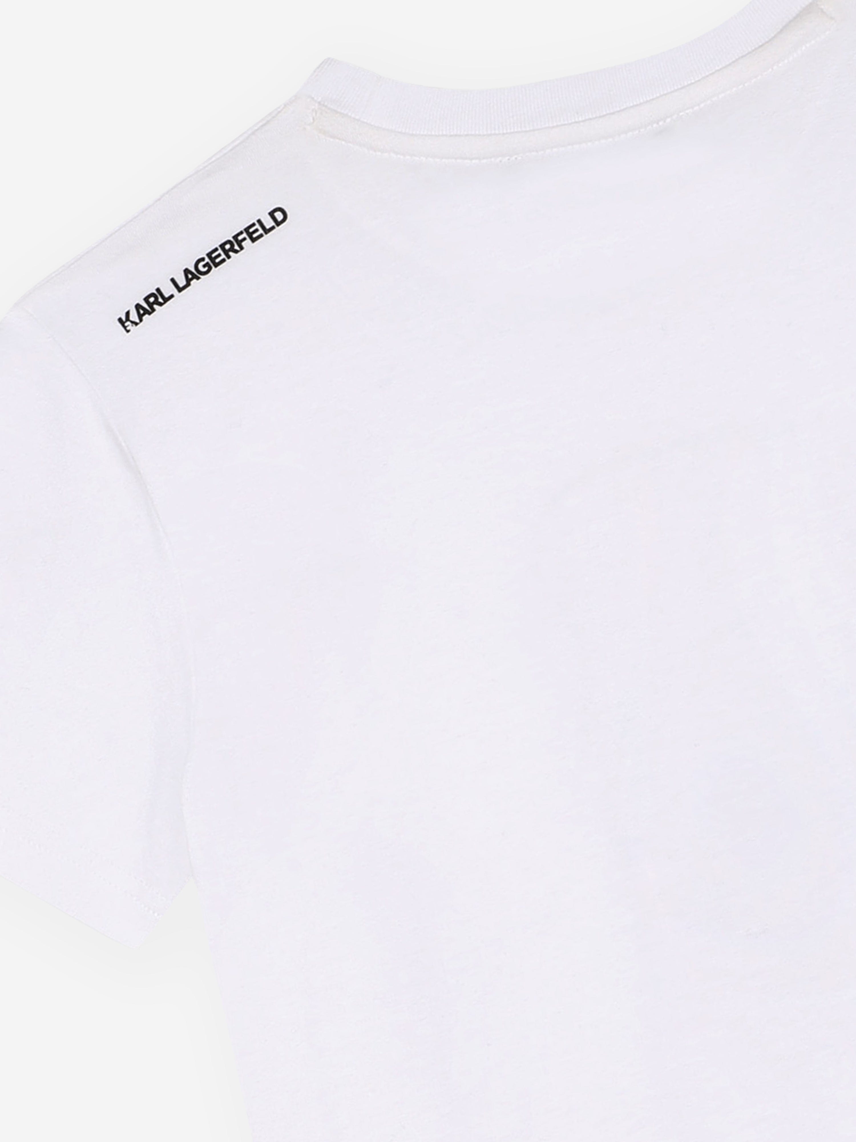 Karl Lagerfeld Boys Karl Ikonic Print T-Shirt in White