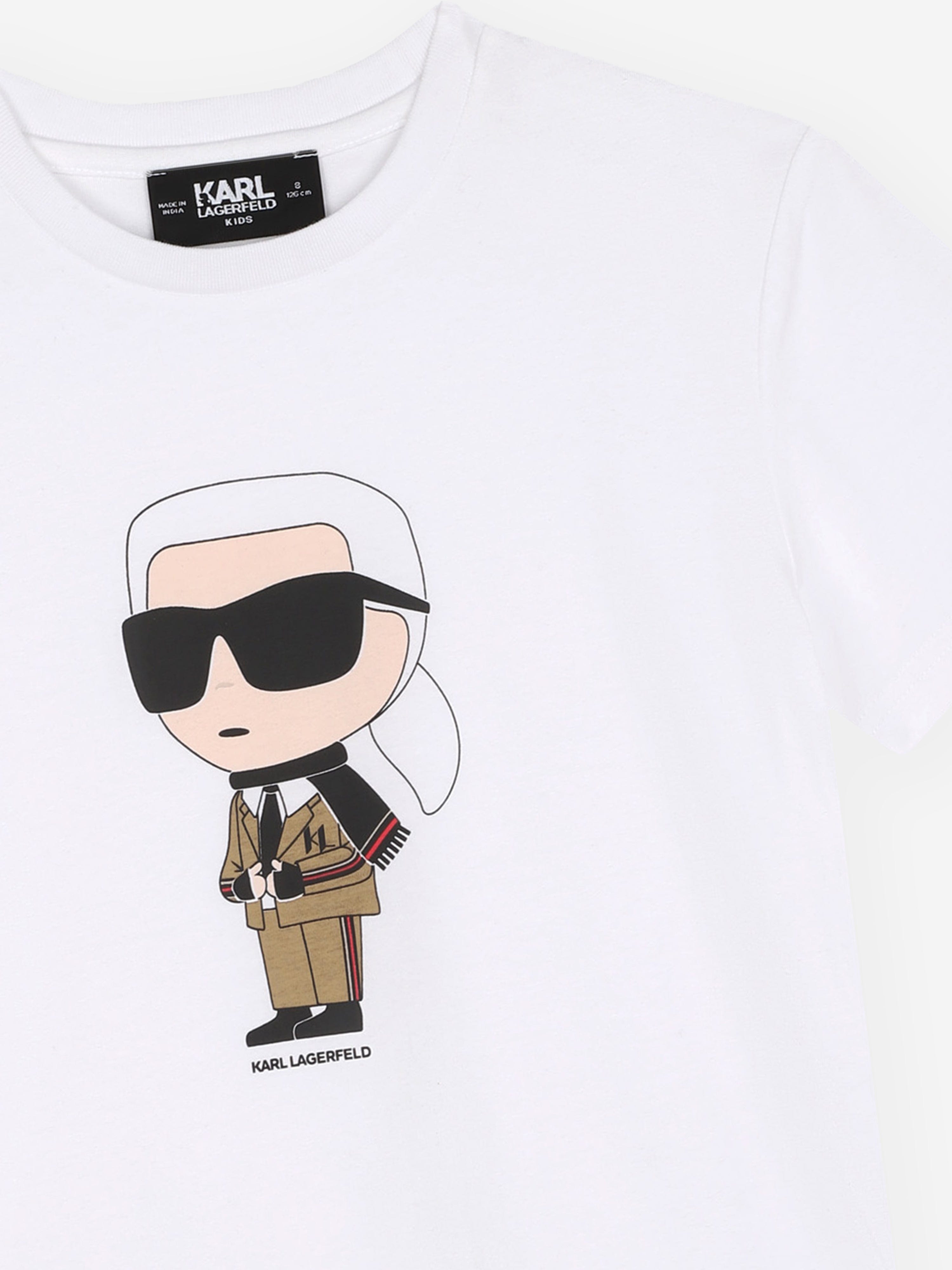 Karl Lagerfeld Boys Karl Ikonic Print T-Shirt in White