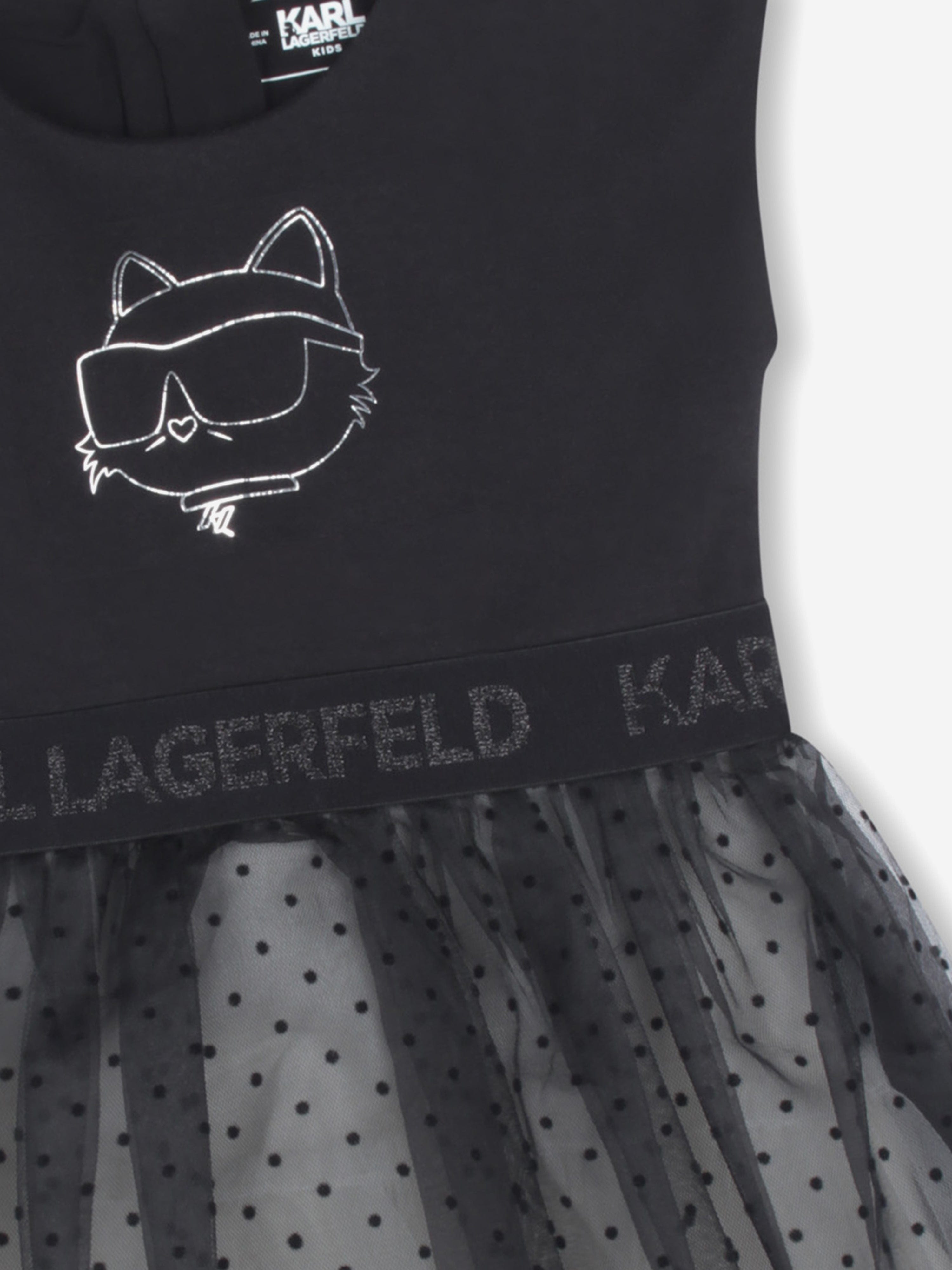 Karl Lagerfeld Baby Girls Choupette Occasion Dress in Black