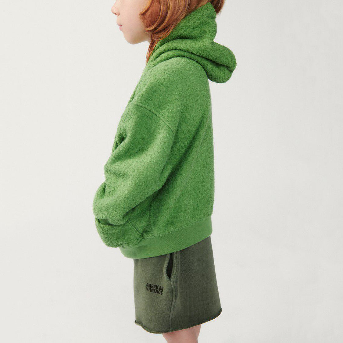 Boys & Girls Green Cotton Zip-Up Top