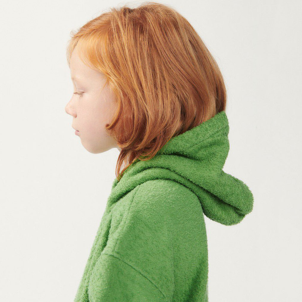 Boys & Girls Green Cotton Zip-Up Top