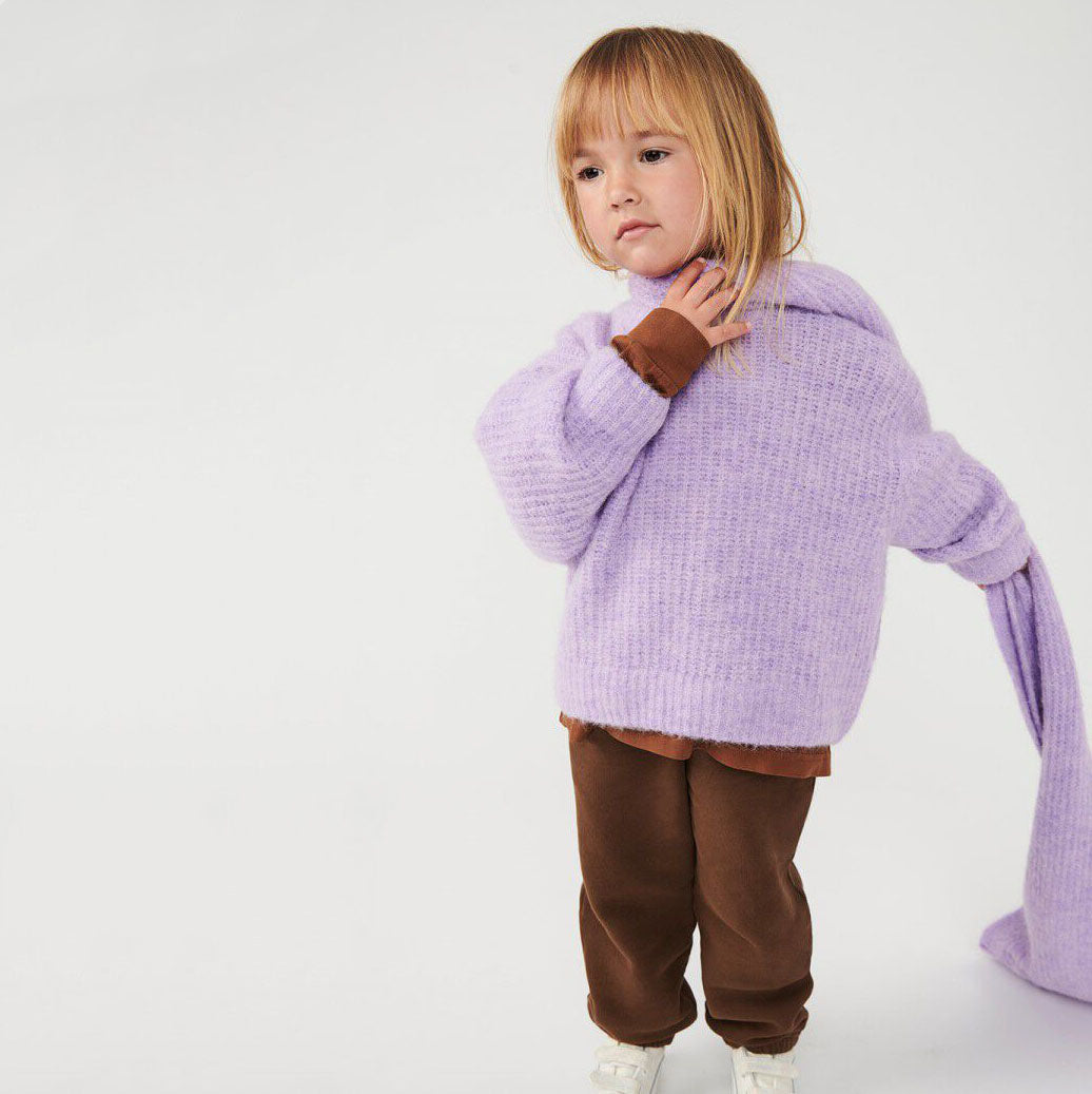 Boys & Girls Purple Knit Scarf(142x25cm)