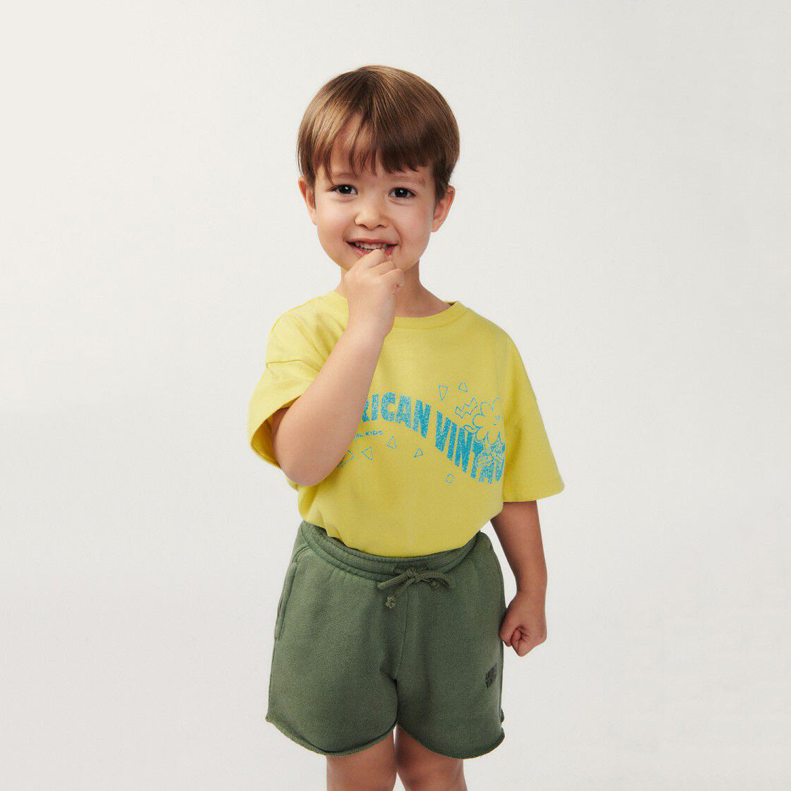 Boys & Girls Yellow Logo Cotton T-Shirt