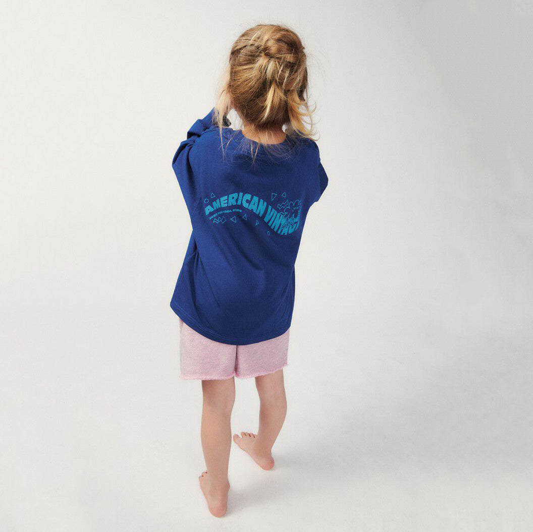 Boys & Girls Blue Cotton T-Shirt