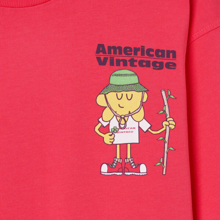 Boys & Girls Bright Red Printed Cotton T-Shirt