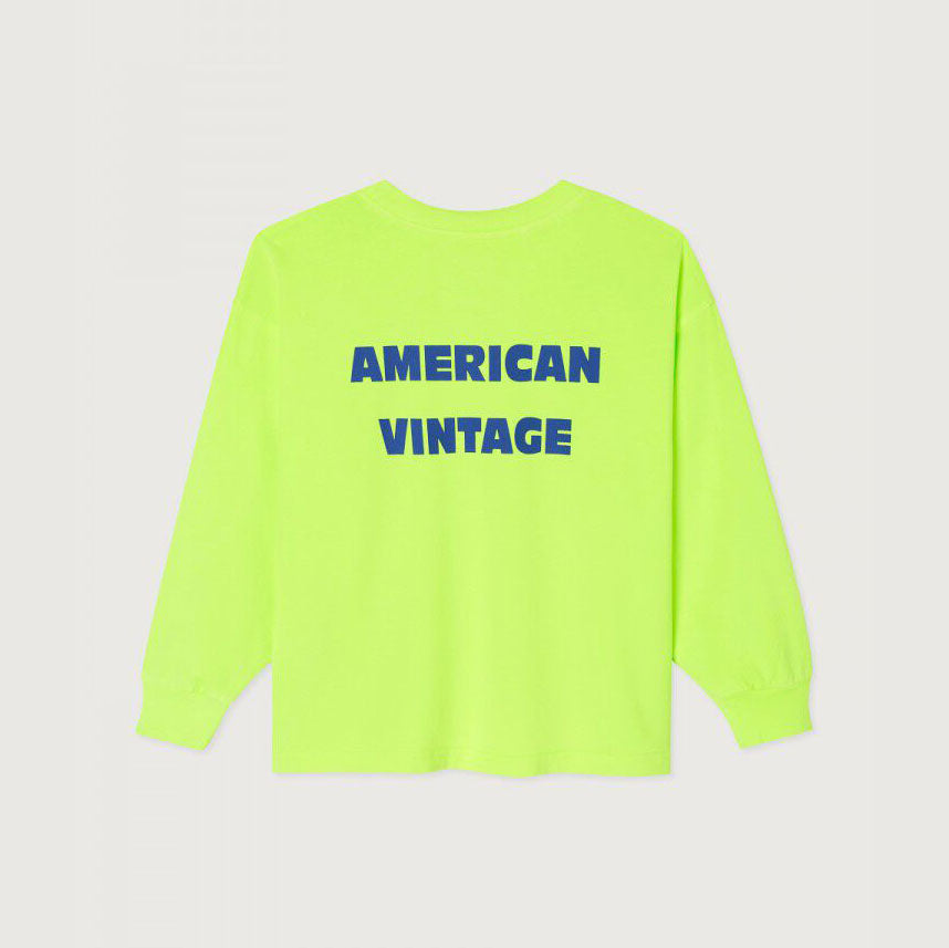 Boys & Girls Fluo Green Logo Cotton T-Shirt