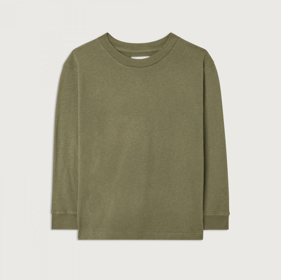 Boys & Girls Army Green Cotton T-Shirt