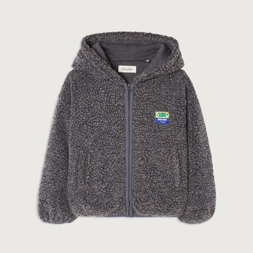 Boys & Girls Black Sherpa Zip-Up Jacket