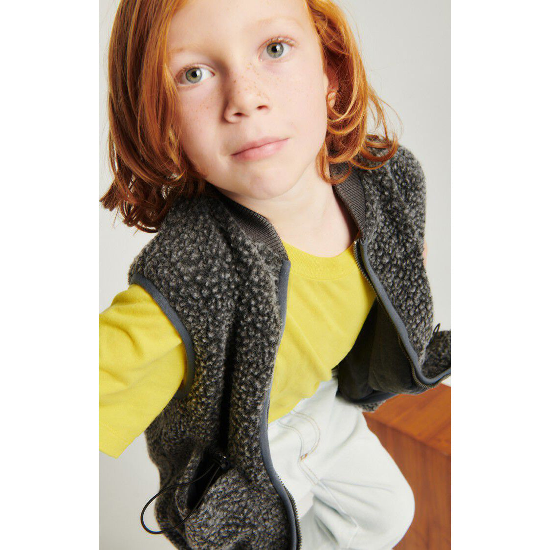 Boys & Girls Grey Sherpa Gilet