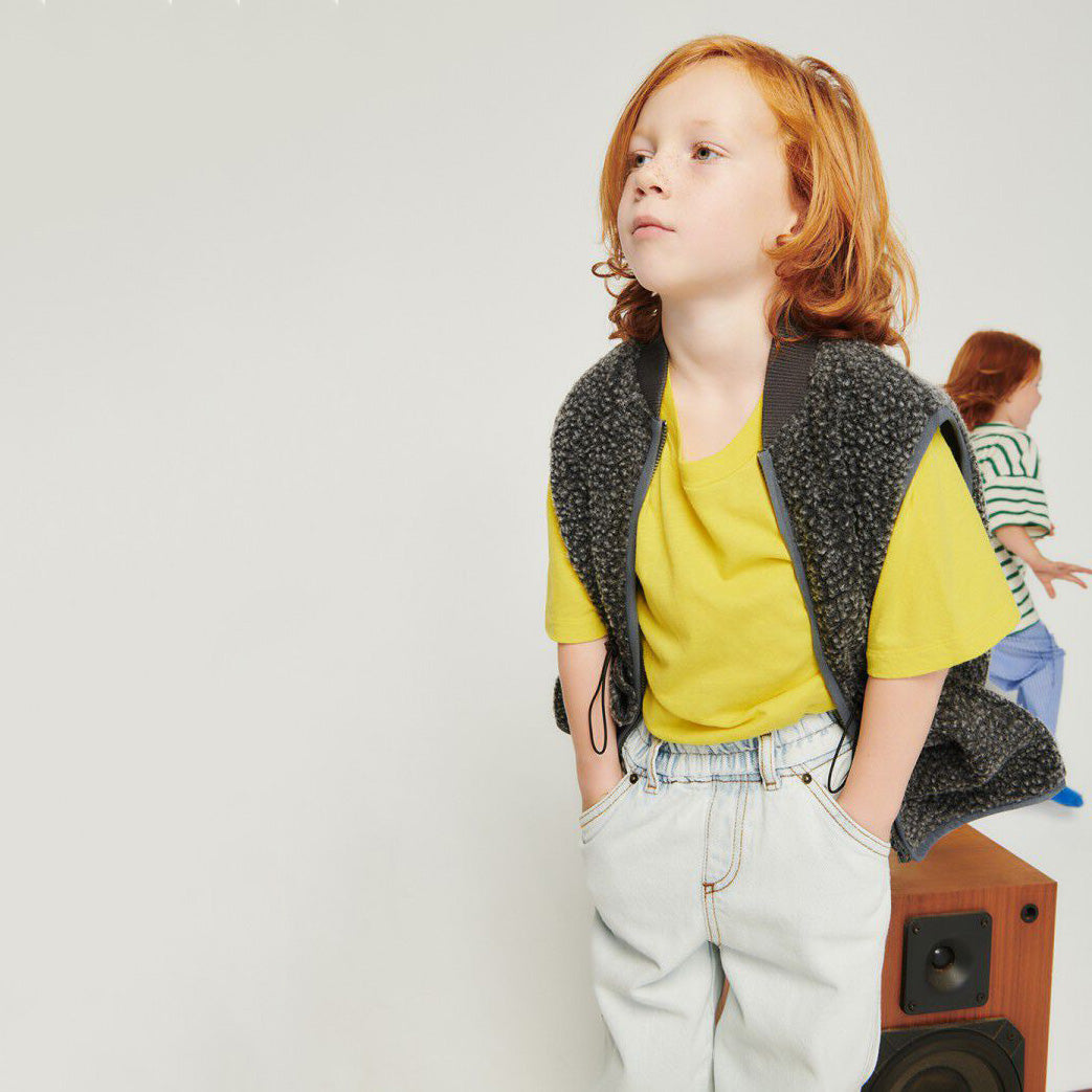 Boys & Girls Grey Sherpa Gilet