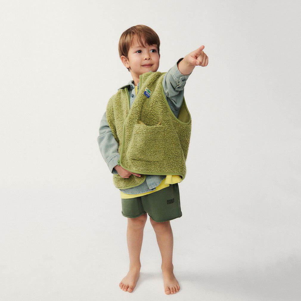 Boys & Girls Green Sherpa Gilet