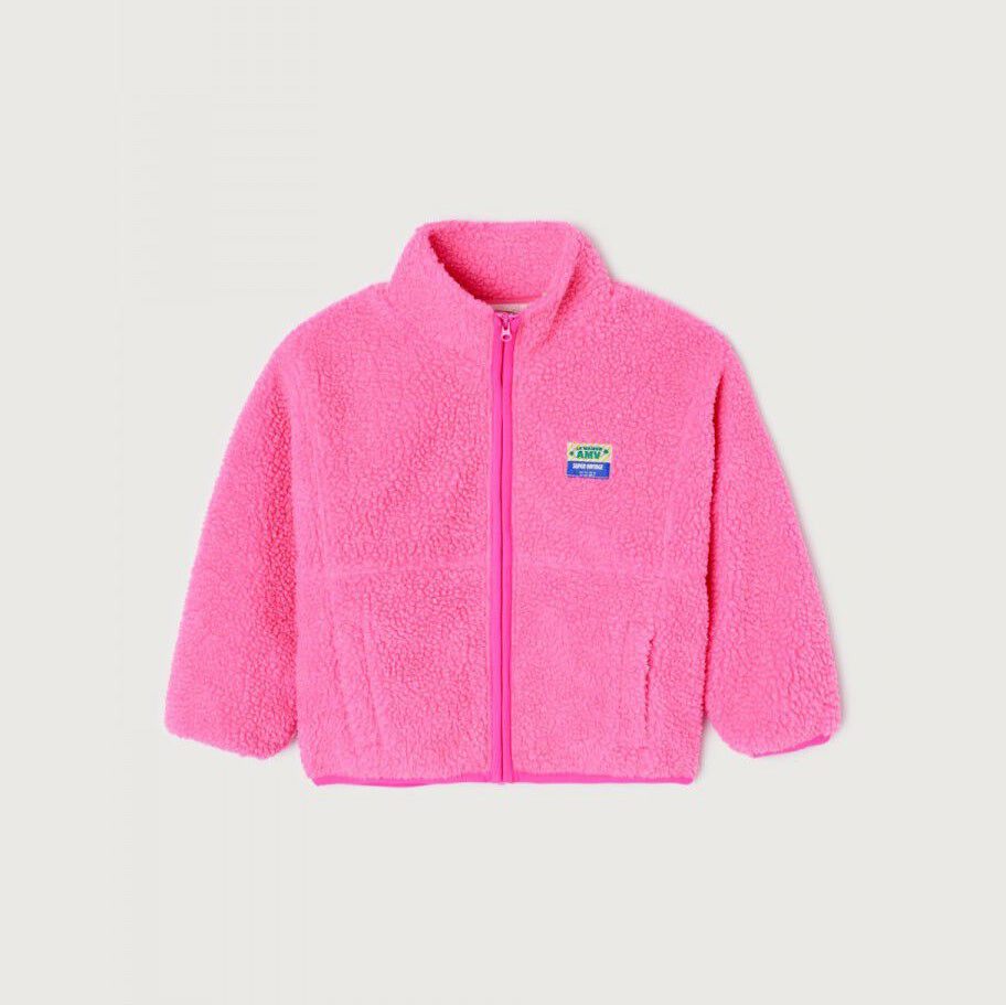 Boys & Girls Pink Sherpa Zip-Up Jacket