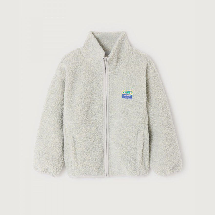 Boys & Girls Grey White Sherpa Jacket