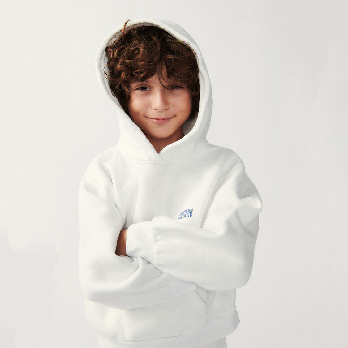 Boys & Girls White Logo Cotton Sweatshirt