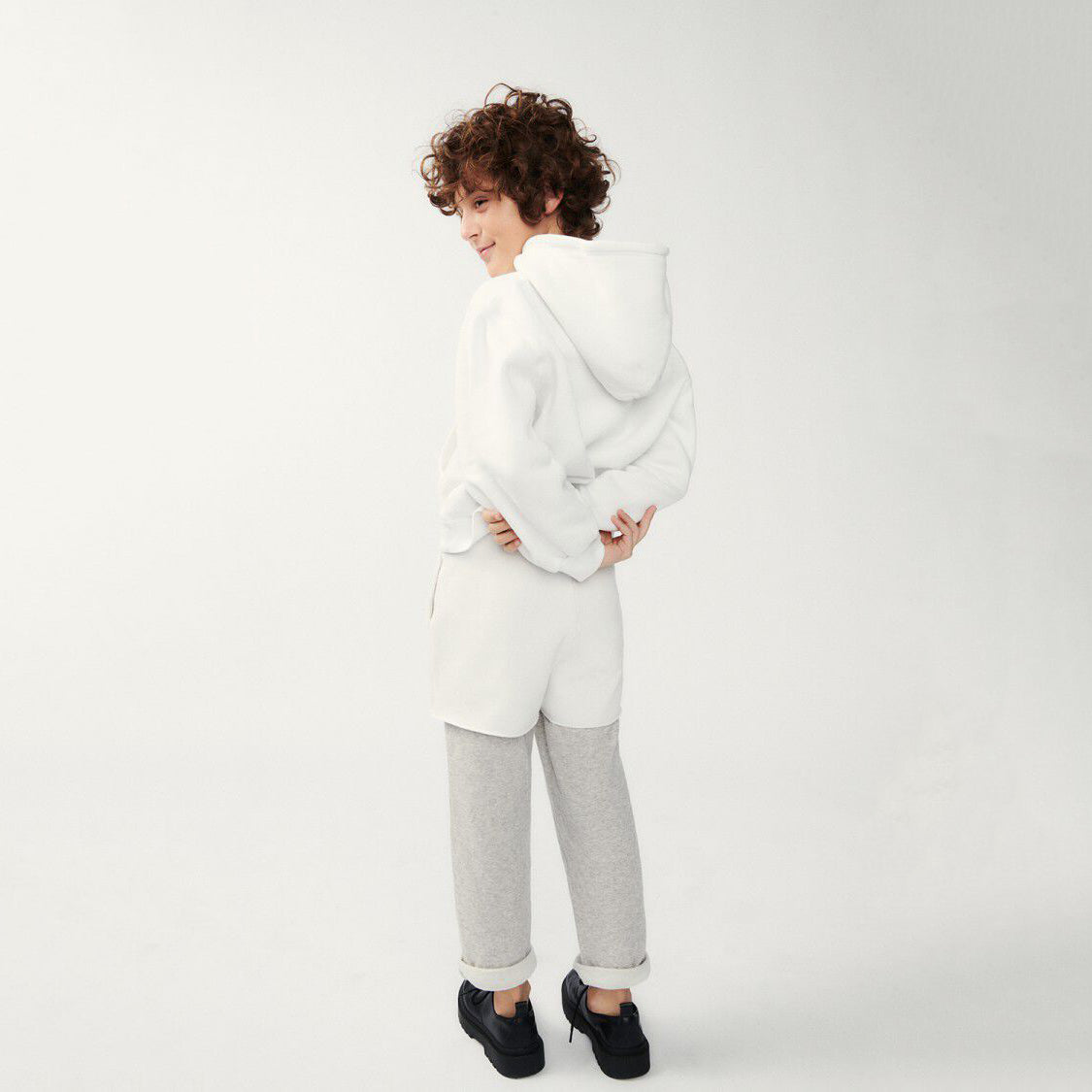 Boys & Girls White Logo Cotton Sweatshirt