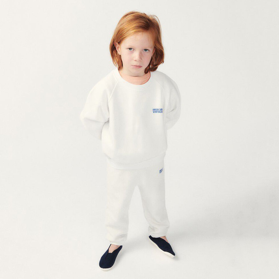 Boys & Girls White Cotton Sweatshirt