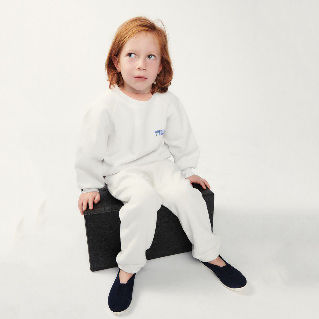 Boys & Girls White Cotton Sweatshirt